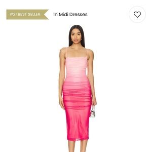 Lauryn Midi Dress in Pink Ombre from Revolve